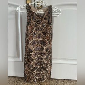 All Saints Snake Print Sequin mini Dress sz. 0